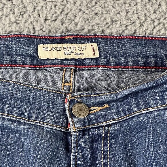 Levis 550 Relaxed Bootcut Jeans Women 16 High Rise Medium Wash Western Casual - Picture 3 of 11